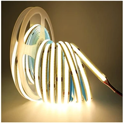 Image de Tesfish Ruban LED, Bande LED COB DC 24V 5M 320 LEDs/M Total 1600 LEDs Lumière Néon Blanc Naturel 4000K Lumineuse Super Brillante Souple pour Fête, Comptoir, étagère, Décoration Intérieure