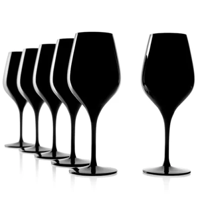 Image de Stölzle_Lausitz Verre à dégustation noir Exquisit 350ml I Service de 6 Verres l&#039;aveugle pour déguster vins rouges et blancs passe au lave vaisselle