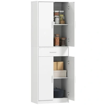 Image de HOMCOM Armoire de Cuisine Buffet Style Moderne vaisselier avec placards à Portes, étagères réglables et tiroir, Meuble Rangement pour Salle Manger, Salon, 60 x 35 180 cm, Blanc