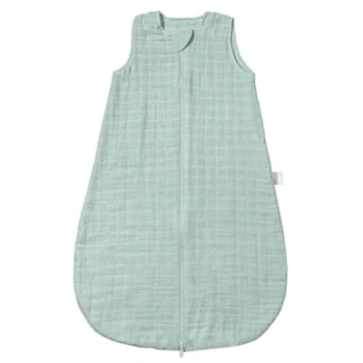 Image de MAKIAN Gigoteuse Ete en Gaze, Legère, Tog 0.5, sans Manches Turbulette Legere 100% Coton Respirant Oeko Tex (Vert Menthe, 70 cm)
