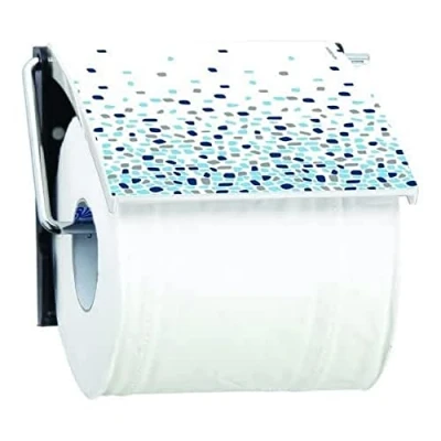Image de MSV Porte Rouleau Papier WC Mural PS &amp; Acier chromé Brest Bleu