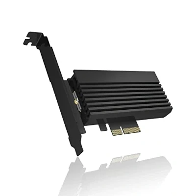 Image de ICY BOX Carte PCI Express, M.2 NVMe SSD vers adaptateur PCIe 4.0, Refroidisseur, éclairage LED, M Key, 2230, 2242, 2260, 2280, Noir, IB PCI214M2 HSL