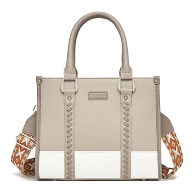 Image de Miss Lulu Sac Cabas Femme,Sac à Main Bandoulière en PU avec Sangle Tressée,Parfait pour l&#039;École,le Travail &amp; la Vie Quotidienne