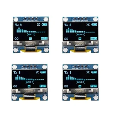 Image de Lot de 4 écrans OLED 0,96 &quot;, caractères bleus, module d&#039;affichage I2C 128 x 64 pixels I2C, compatible avec Arduino Raspberry Pi