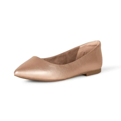 Image de Amazon Essentials Ballerines à Bout Pointu Femme, Or Rosé, 37 EU
