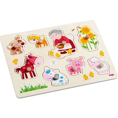 Image de HABA OMA Lenis Tiere Puzzle pour enfants, Taille: One Size, Multi coloured
