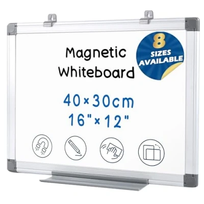 Image de SwanSea tableau blanc magnétique mural, petit effaçable à sec, A3 pour enfants, bureau, école, 40 x 30 cm (l H)