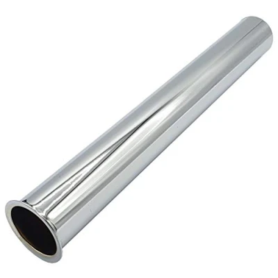 Image de Tuyau Droit avec Col 32mm Siphon Vidange Chromé Remplacement 250mm Long