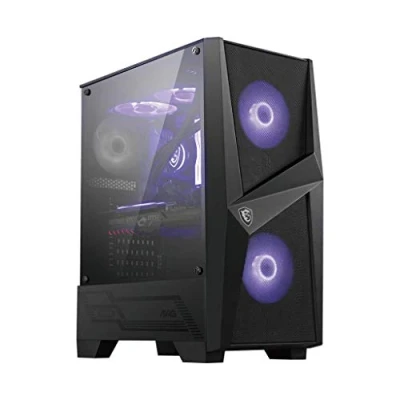 Image de MAG FORGE 100M Boitier PC Gaming Moyen Tour Noir, 2x Ventilateurs 120mm RGB PWM, 1x Ventilateur 120mm, Hub 1 6 , Panneau Latéral en Verre Trempé, ATX, mATX, mini ITX