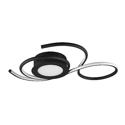Image de Trio, Plafonnier, Jive incl. 1 x LED,SMD,36,0 Watt,2700 6000K,4300 Lm. Plastique, Blanc, Corps: Métal, noir mat L:50,0cm, L:45,0cm, H:7,6cm