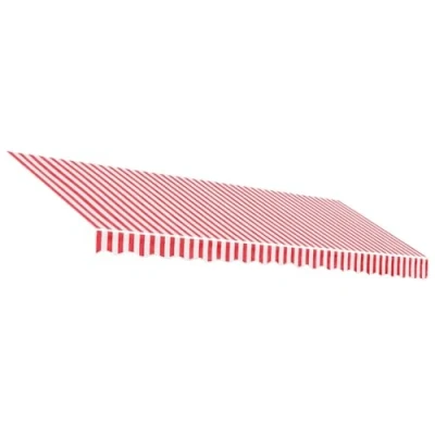 Image de vidaXL Tissu de Remplacement pour auvent Rayures Rouges et Blanches