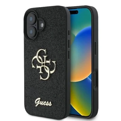 Image de CG Mobile Guess GUHCP16MHG4SGK Coque pour iPhone 16 Plus 6,7&quot; Noir Rigide Fixé Paillettes Big 4G