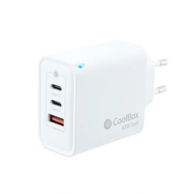 Image de Chargeur mural CoolBox Gan 65w Blanc 1 port USB C Universel