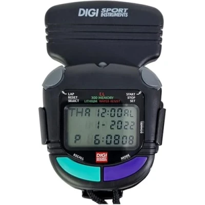 Image de Digi Sport Instruments Chronomètre 300 mémoires + lumière avec Pince de Fixation DTM60EL