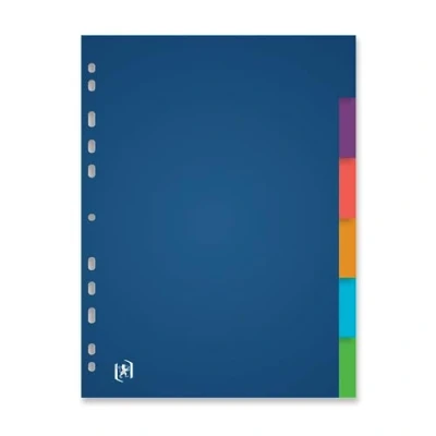 Image de OXFORD Intercalaires Neutres A4XL 6 Positions Polypro Translucide Epaisseur 30/100ème Coloris Assortis