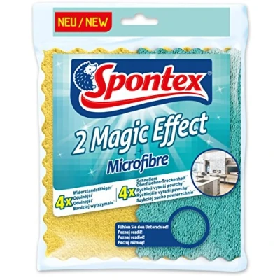 Image de Spontex Magic Effect Lot de 2 chiffons en microfibre absorbants sans traces