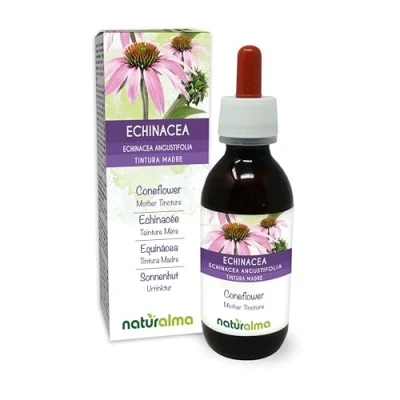 Image de Échinacée (Echinacea angustifolia) racines Teinture Mère sans alcool Naturalma Extrait liquide gouttes 120 ml Complément alimentaire Végétalien ou végan