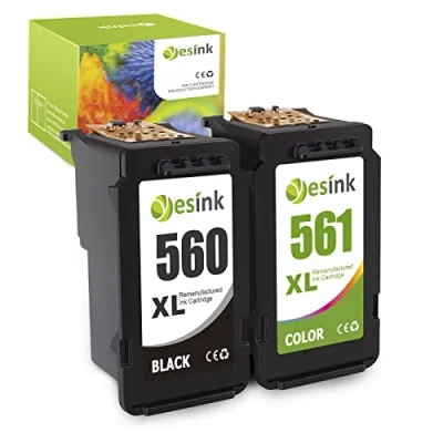 Image de 560 561 Cartouches d&#039;encre de remplacement pour Canon 560XL 561XL PG CL Pixma TS5350 TS7450 TS5351 TS5352 TS53 TS7451 (1 Noir, 1 Couleur)