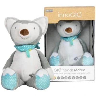 Image de InnoGIO GIOfriends Mateo, Jouet Musical Interactif en Peluche Motif Renard avec Veilleuse pour Enfant, Doudou de Naissance, Matière Douce, Composants Sécurisés, Aide au Sommeil Bruit Blanc