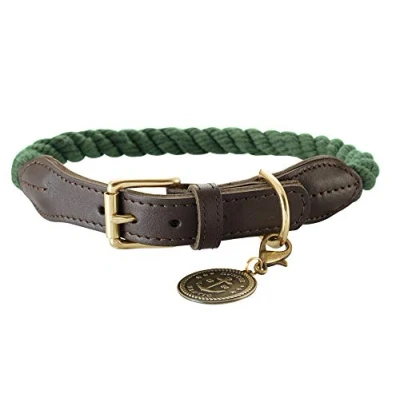 Image de HUNTER List Collier pour Chien en Corde Solide avec Embouts Cuir et ferrures Laiton