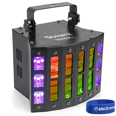 Image de BeamZ Magic1 Derby Projecteur Stroboscope Effet 9x LEDs RGBAWP 3W, 6x UV/Blanc, 7 Canaux DMX, Mode Audio et Auto, Shows Préprogrammés, Télécommande Infrarouge