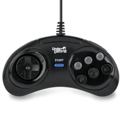 Image de Manette filaire noire 1,5m pour Megadrive