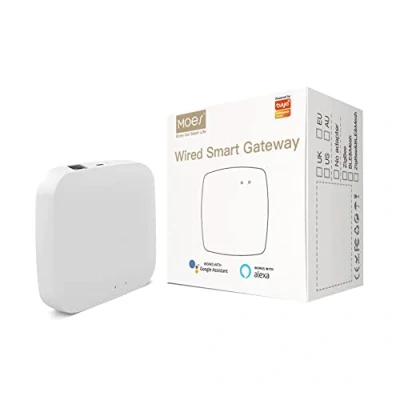 Image de MOES Tuya ZigBee Smart Filaire Gateway Passerelle Hub pour Produit, télécommande sans Fil Life APP avec Alexa Google, câble réseau nécessaire connecter Le routeur et