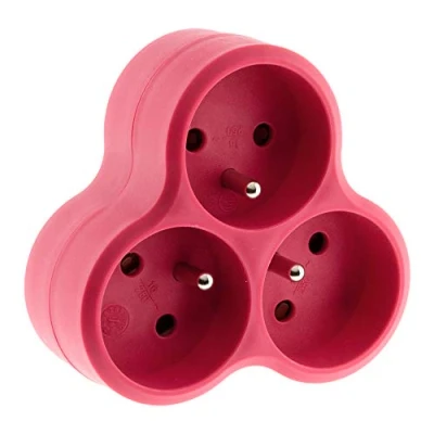 Image de Multiprise 3 prises triangulaire Triplite 3x16A Rose Zenitech