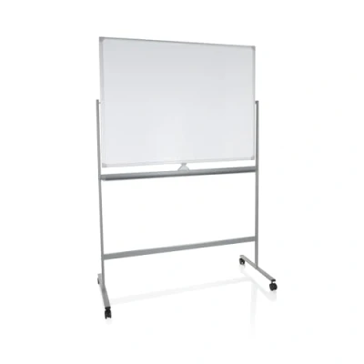 Image de hjh OFFICE 830036 Tableau blanc multifonction I 90 x 120 cm mobile avec roulettes, inscriptible des deux côtés, magnétique et effaçable