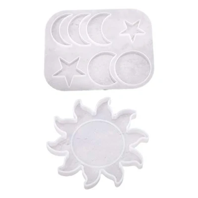 Image de WOWOWO Cristal résine époxy Moule étoiles Lune Soleil éclipse Pendentif Bricolage en Silicone