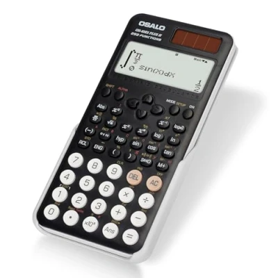 Image de OSALO Calculatrice scientifique 252 fonctions 2 lignes avec couverture coulissante pour élèves du secondaire (OS 82ES 2e édition)