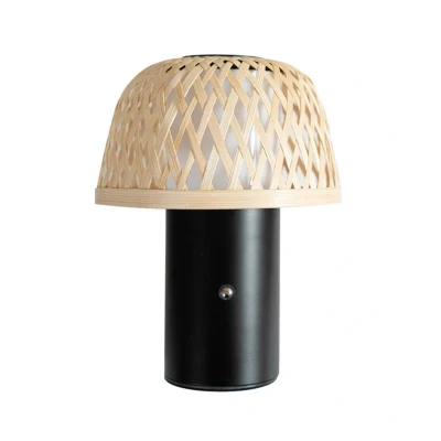 Image de Lindby Lampe à poser LED rechargeable Nifelia, bambou, CCT, intensité