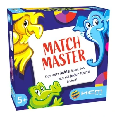 Image de HCM Kinzel 55163 Match Master Jeu de Cartes Réaction, rapidité &amp; Attention avec Animaux, Couleurs Chiffres pour 2 à 6 Joueurs partir 5 Ans 55163, Multicolore