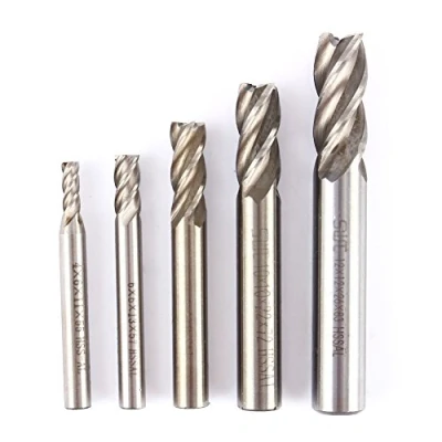 Image de Fraise CNC, à Queue Cylindrique HSS CNC Forets 4 Cannelures Foret de Fraisage 4/6 / 8/10 12 mm pour Centre Traitement Données Sculptée (8 mm)