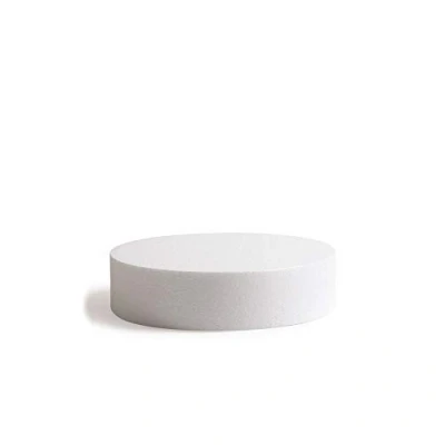 Image de Decora, 0174017 Disque Rond en polystyrène emballé Individuellement, Idéal comme modèle pour réaliser des gâteaux à étages, Bords Droits, Ø 25 X H 7,5 CM, Ecru
