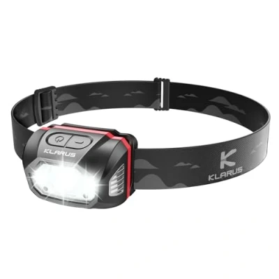 Image de klarus HM1 Lampe frontale USB C Rechargeable 440 Lumens avec Détecteur de Mouvement, Torche LED IPX6 étanche pour la course, le camping, randonnée, chasse