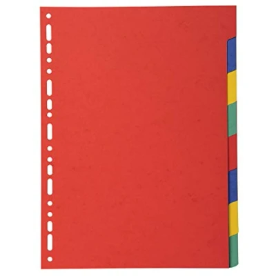 Image de Exacompta Réf. 2008E Intercalaires en carte coloris vifs recyclée 220g/m2 avec 8 onglets neutres Format à classer A4 Dimensions 22,5 x 29,7 cm