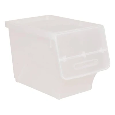 Image de 5five Boîte de Rangement 24 Litres en Plastique Transparent Empilable avec Ouverture Frontale Pratique