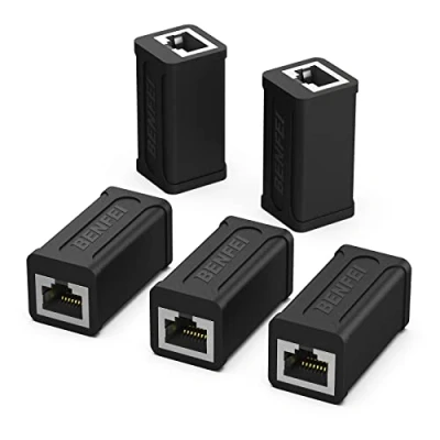 Image de Coupleurs RJ45, BENFEI Lot de 5 Femelle vers RJ45 Cat7 Cat6 Cat5e