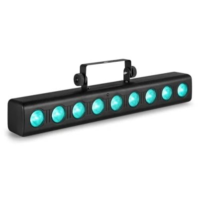 Image de Fuzzix Orion Barre LED Wallwasher 9x 6 Watts RGBW, Modes Automatiques, DMX 4 à 8 Canaux, Fonction Maître/Esclave, Télécommande, Idéal pour les DJ Mobiles, Scènes ou Fêtes la Maison