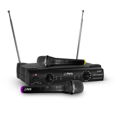 Image de Système 2 microphones sans fils UHF 863.2 &amp; 864.2 MHz PARTY Sound Light 200UHF