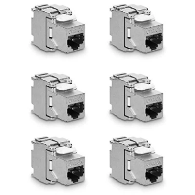 Image de kwmobile 6X Module Keystone Catégorie 6A 6 Modules de Brassage pour Branchement Câble RJ45 Raccord Blindé Connexion à Panneau