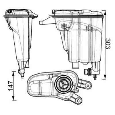 Image de MAHLE ORIGINAL CRT 95 000S Vase d&#039;Expansion avec capteur AUDI: A4 B8 Avant, Q5, Berline
