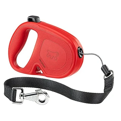 Image de Ferplast Laisse Chien Enrouleur Flippy One, pour Grands Chiens jusqu&#039;à 35 Kg. Cordon Extensible Max 5 m. Bouton Unique verrouiller et libérer, Rouge