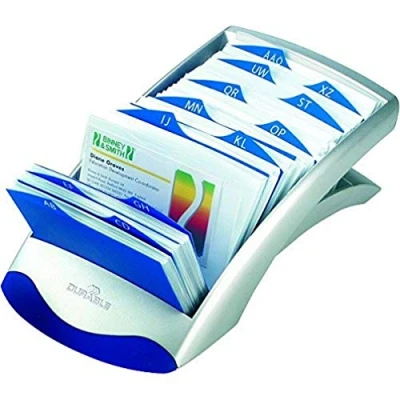 Image de Durable 241323 Fichier Linéaire pour Carte de Visite Visifix desk Argent/Bleu