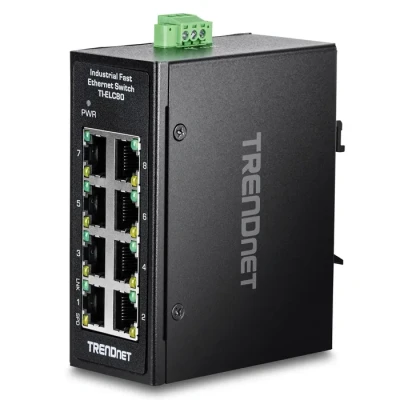 Image de Switch industriel TRENDNET TI ELC80 8 ports Ethernet 10/100 Mbps Rail DIN VLAN, QoS, redondance réseau