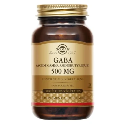 Image de Solgar GABA 500 mg Acide Aminé Vegan Neurotransmetteur Système nerveux Complément Alimentaire Flacon de 50 gélules végétales