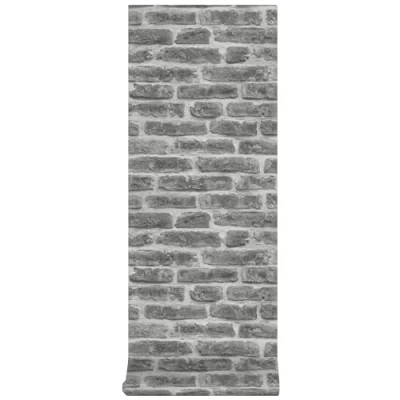 Image de Superfresco Easy Papier peint intissé Industriel Briques Loft 1005 x 52cm Noir Revêtement Mural, Tapisserie Ambiance Facile à poser et Enlever