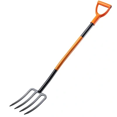 Image de KADAX Fourche à Bêcher d&#039;une Tête en Acier Trempé au Carbone, Outil de Jardin avec Manche Long et Poignée Forme D, Jardinage (4 Dents)