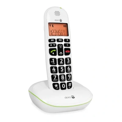 Image de Doro PhoneEasy 100w Téléphone sans Fil DECT pour Seniors avec Grandes Touches et Son Amplifié (Blanc X 1) [Version Française]